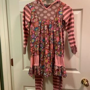 Adorable Floral Fall Pant & Hoodie Set size 10